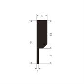 Vollgummi P-Profil geschlossen / BxH=5x20mm (L=100m)