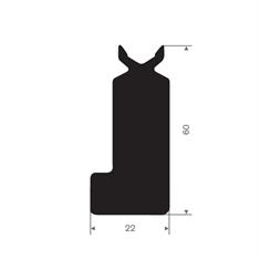 Vollgummi Profil BxH=22x60mm (L=10m)