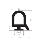 Vollgummi Profil BxH=24,4x28mm (L=10m)