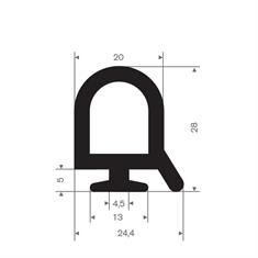 Vollgummi Profil BxH=24,4x28mm (L=10m)