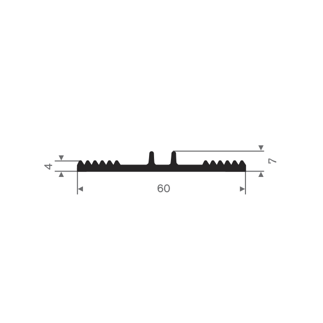 Vollgummi Profil BxH=60x7mm (L=50m)