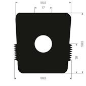 Vollgummi Steinklemmprofil BxH=58x56mm (Rolle 12 m)