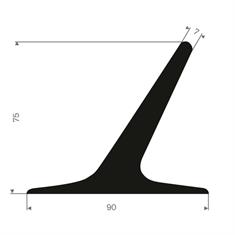 Vollgummi T-Profil BxH=90x75mm (L=2,5m)