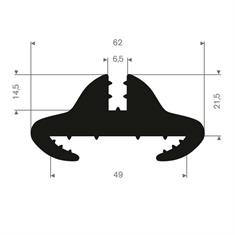 Vollgummi Transfer Profil 49mm / BxH= 62x21,5mm (L=25m)