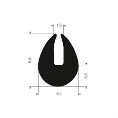 Moosgummi U-Profil 3mm / BxH=25x24,9mm (L=25m) - Technikplaza