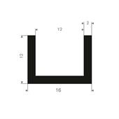 Vollgummi U-Profil 12mm / BxH=16x12mm (L=50m)
