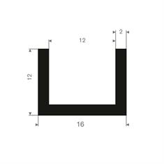 Vollgummi U-Profil 12mm / BxH=16x12mm (L=50m)