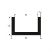 Vollgummi U-Profil 15mm / BxH= 19x12mm (L=50m)