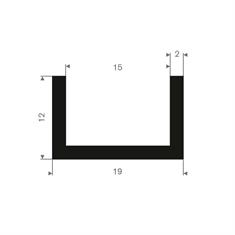 Vollgummi U-Profil 15mm / BxH= 19x12mm (L=50m)