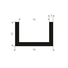 Vollgummi U-Profil 15mm / BxH= 19x12mm (L=50m)