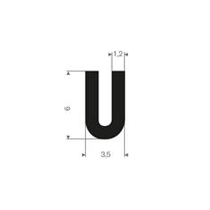 Vollgummi U-Profil 1mm / BxH=3,5x6mm (L=100m)