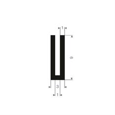 Vollgummi U-Profil 1mm / BxH=3x9mm (L=200m)