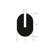 Vollgummi U-Profil 1mm / BxH= 7x10mm (L=100m)