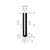 Vollgummi U-Profil 2,5mm / BxH=10x55mm (L=25m)