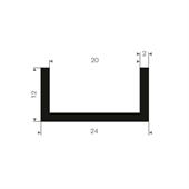 Vollgummi U-Profil 20mm / BxH= 24x12mm (L=50m)