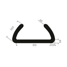 Vollgummi U-Profil 37mm / BxH= 43,8x22,5mm (L=50m)