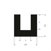 Vollgummi U-Profil 4mm / BxH=8,8x8,5mm (L=100m)