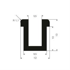 Vollgummi U-Profil 5,5mm / BxH=12x13mm (L=50m)