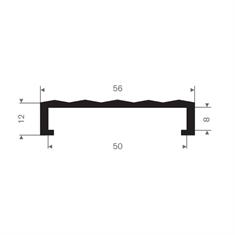 Vollgummi U-Profil 50mm / BxH=56x12mm (L=25m)