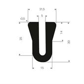 Vollgummi U-Profil 5mm / BxH=21,5x30mm (L=50m)
