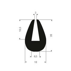 Vollgummi U-Profil 6,5mm /BxH=18x28mm (L=50m)