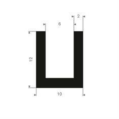 Vollgummi U-Profil 6mm / BxH=10x12mm (L=50m)