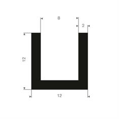 Vollgummi U-Profil 8mm / BxH=12x12mm (L=50m)