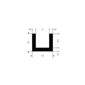 Vollgummi U-profil 9mm /BxH=14x12mm (L=50m)