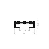 Vollgummi U-Profil BxH= 24x8,5mm (L=50m)