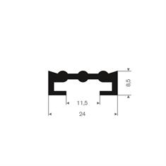 Vollgummi U-Profil BxH= 24x8,5mm (L=50m)