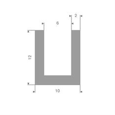 Vollgummi U-Profil grau 6mm / BxH= 10x12mm (L=50m)