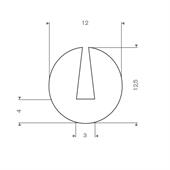 Vollgummi U-Profil weiß 3mm / BxH=12,5x12,5mm (L=100m)