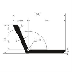 Vollgummi Winkelprofil BxH=59,1x46mm (L=20m)