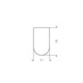 Vollgummiprofil Vierkantprofil gerundet weiß BxH=11x19mm (L=50m)