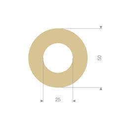 Vollgummischlauchprofil beige 25x50mm (L=2m)
