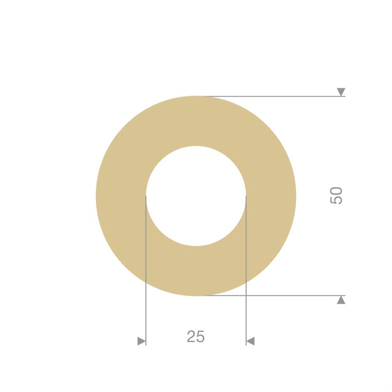 Vollgummischlauchprofil beige 25x50mm (L=2m)