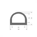 Zellkautschuk selbstklebend D-Profil BxH=21x15mm (L=50m)