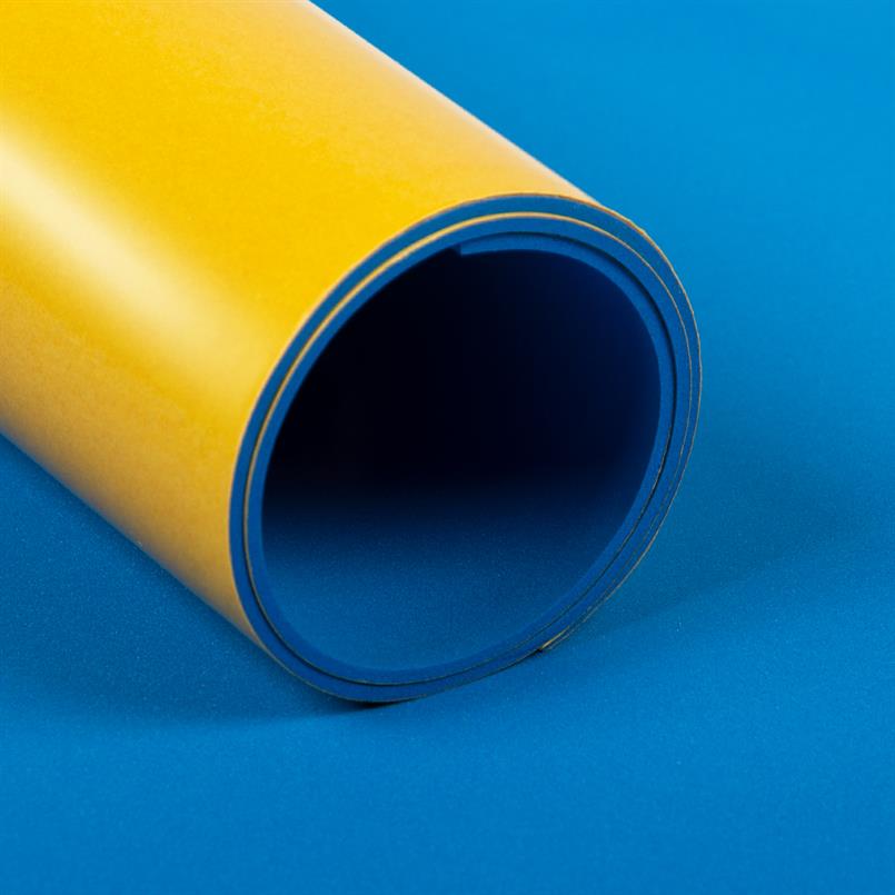 Zellkautschukplatte NBR/PVC selbstklebend blau 2mm (LxB=10x1m)