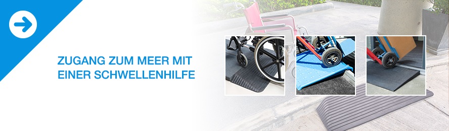 Zugang zum Meer mit einer Schwellenhilfe